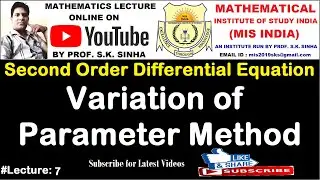 Method of Variation of Parameter Complete Concept | Problems#1 | Second Order Differential Equations
