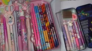 Filling my pencil box💕🦋||with  cute stationery#asmr #ytshorts #cutestationery#backtoschool#pinklove