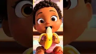 Cute Baby Eating Banana 🍌 | 3D Baby Animation for Kids