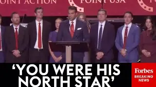 Turning Point USA Spokesperson Andrew Kolvet Speaks To Charlie Kirk's Supporters At Arizona Memorial