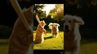 Cat & Dog play cricket #short #cricket