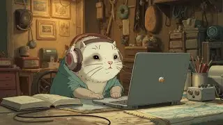 Lofi Chill для учебы и концентрации ~ Уютная кошка Lofi хип-хоп | Эстетические настольные вайбы!