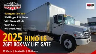 2025 Hino L6 26ft Box Truck w/ Palfinger Lift Gate - Dry Van Truck | IP Truck Dallas Sales #32062