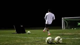 Volley from Footy Factory off the QuickFire Rebounder and PK Pro 2 Target Net