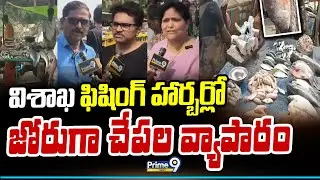 విశాఖ ఫిషింగ్ హార్బర్లో జోరుగా చేపల వ్యాపారం | Visakhapatnam Fishing Harbour | Prime9 News