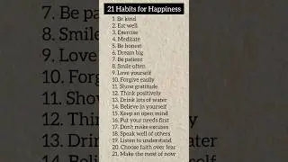 21 Habits for Happiness | #shorts #happiness #habits