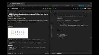 1292. Maximum Side Length of a Square with Sum Less than or Equal to Threshold | Leetcode
