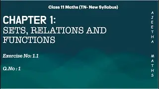 Class 11 l chapter 1 l Sets, Relations and Functions l Exercise no:1.1 l sum 1 l