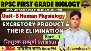 RPSC 1st Grade Biology 2025 | UNIT - V | Human Physiology | Human Excretory system part - 1