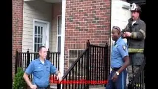 Evacuting Building After Lightning Strikes Gas Pipe