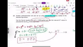 Detailed explanation of A2 Electrochemistry past paper questions