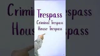 Trespass || Criminal Trespass || House Trespass || House Breaking