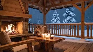 Cozy Cabin Night ❄️ | Fireplace, Candles & Snowfall Romance
