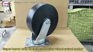 Ultra Heavy Industrial Casters Steel Plate Casters with 10 Inch Cast Nylon Wheels Swivel Caster