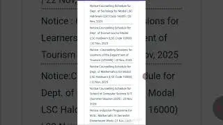 #uou Counselling Schedule Maths, Economics, Computer Science, Tourism, Sociology