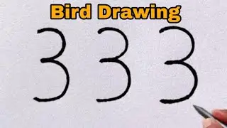 How to Draw Beautiful Bird From Number 3 | Parrot Drawing Easy / Bird Drawing / Easy Drawing