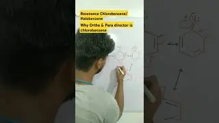 Resonance in chlorobenzene/Halobenzene//Ortho Para director of Chlorobenzene//Class 12//#shorts