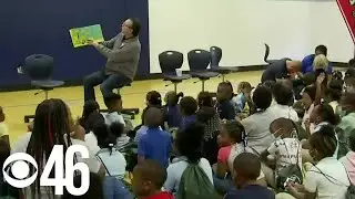 CBS46 personalities surprise students at West Clayton Elementary with gifts of books