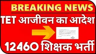 TET validity lifetime करने का आदेश जारी || 12460 latest news today