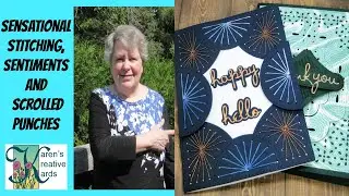 Spellbinders Stitched Fans, Sentiments and Scrolled Punches 5 Ways