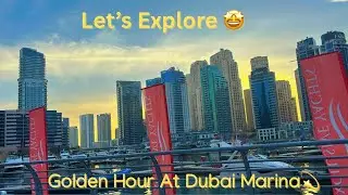 Golden Hour Bliss at Dubai Marina 🌅| Breathtaking Waterfront Views &Evening Vibes 🌊 @anuverma568