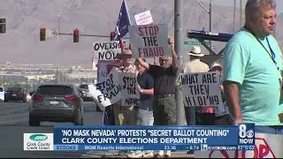 Trump supporters protest 'secret ballot counting' outside Clark County Elections Department