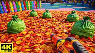 EXTREME Leaf Blower Cleaning Gameplay 🍂 | Satisfying Playground Cleanup | Relaxing No Commentary