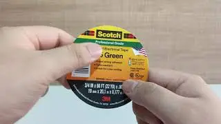 3M Isolasi Scotch 35 Vinyl Electrical Tape Green Hijau