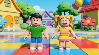 Uma criança divertida do Roblox deslizou pelo parque | Canções Infantis e Rimas para Crianças