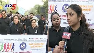 Diabetes Awareness Walk at Hussain Sagar, Hyderabad | TV5 News