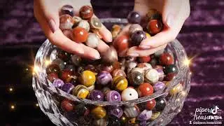 Playing with Mookaite stone beads ASMR 