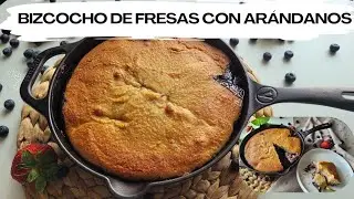 ¿Tienes HARINA de ALMENDRA? BIZCOCHO sin GLUTEN | sin LÁCTEOS de VAINILLA CON FRESAS 🍓y ARÁNDANOS🫐