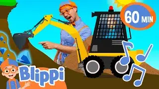 Skid Steer Diamond Dig Song | 1 Hour of BLIPPI | Educational Songs For Kids