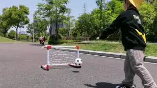 WISHOME Mini Soccer Goal for Indoor Football Goal Kids Music Soccer Goal Net for Backyard