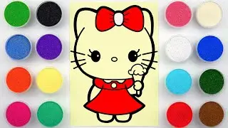 Sand painting Hello Kitty with ice cream