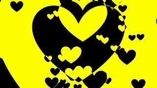 Yellow Black Flying Hearts Video Background 💛🖤 Heart Background Video | HD Hearts Sensory Video