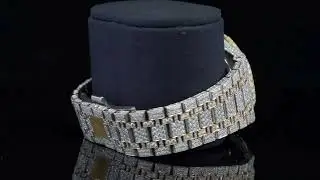 Classic Moissanite Diamond Iced Out Bust Down Automatic Watch #watch #jewelry #trending #luxury