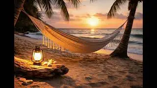 Cozy Beach Sunset 🌊 Ocean Waves & Lanternlight Ambience | 3 Hours