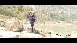 Yoga @ Ganga River Rishikesh with Urmi Pandya  #yogaurmi