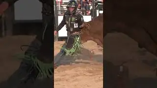 Did that bull rider just smile at the bull? 🤔 #rodeo #bullriding #shorts