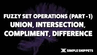 Fuzzy Set Operations (Part-1) | Union, Intersection, Complement, Difference