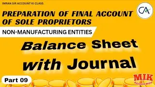 #ca #finalaccounts #balancesheet #journal (part 9)