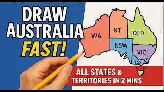 How to Draw a Map of Australia and its Territories in 2 Minutes / Australia Outline Map