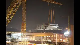Aalen - Montage des neuen Stegs zwischen StadtOval und Innenstadt (letztes Teilst&uuml;ck)