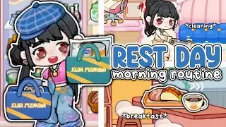 rest day morning routine ✨️☕️ (grocery day,  doing laundry, cleaning) | Game World Roleplay | *asmr*