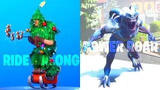 *NEW* LEAKED Fortnite EMOTES & SKINS GAMEPLAY..! (Cattus, Ride Along, Snowshaker)