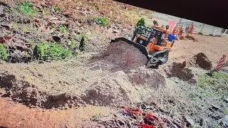 Rc huina bull dozer road maintenance 