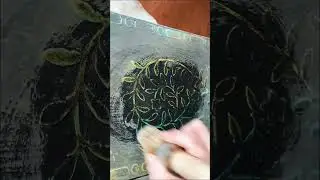 Sneak peek of new furniture painting tutorial. Raised stencil, layered colors, wet distress #shorts