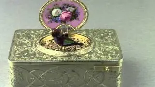 1516 Antique silver-gilt and pictorial enamel singing bird box, by Charles Bruguier