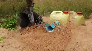 The First Primitive bird Trap Works 100% Using Old Fan Guard & Deep Bottle   Primitive Technology